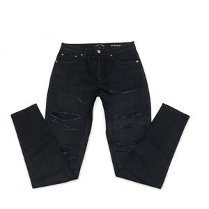 Saint Laurent 2015 Black Distressed Lace Jeans
